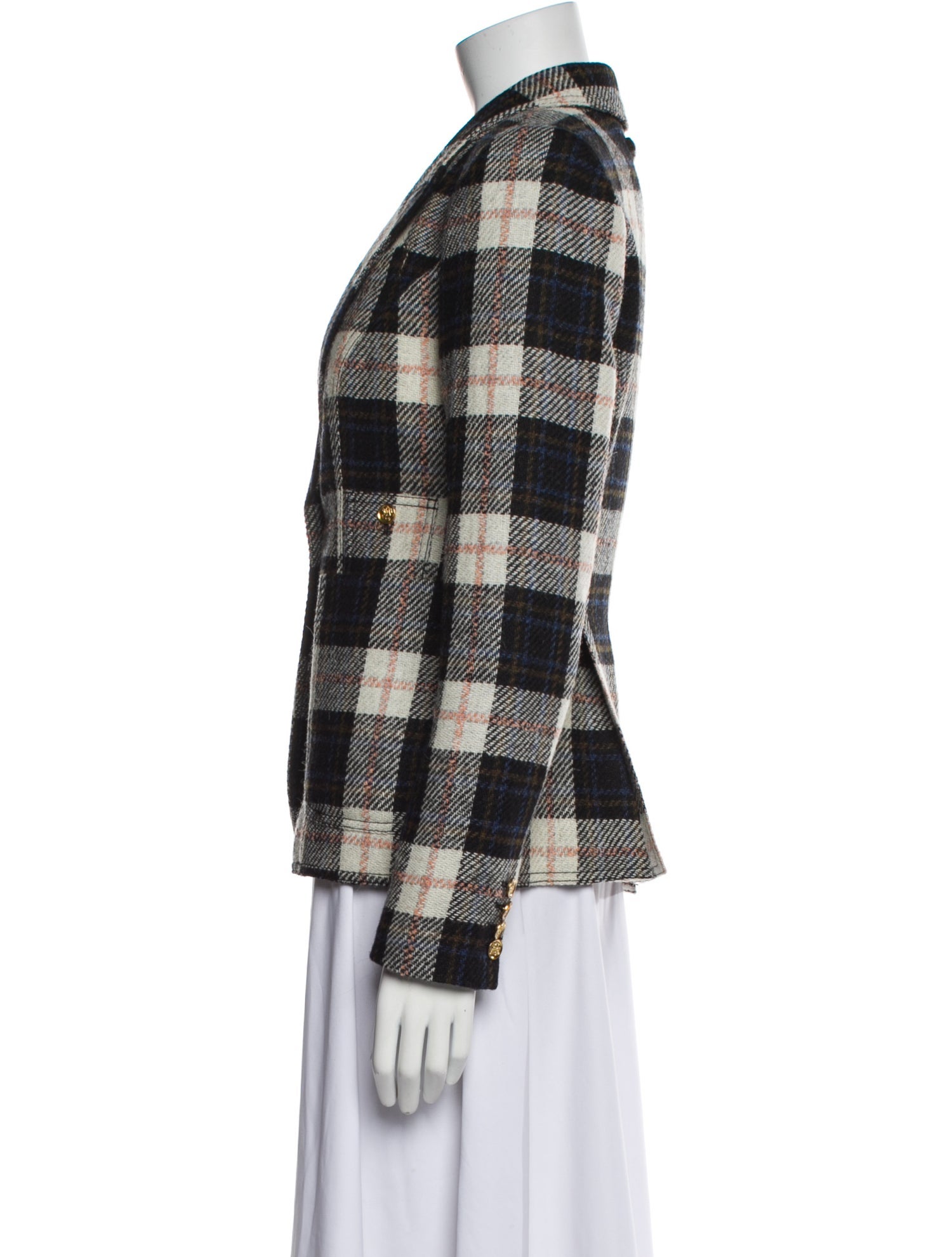 Smythe Wool Plaid Print Blazer w/ Tags