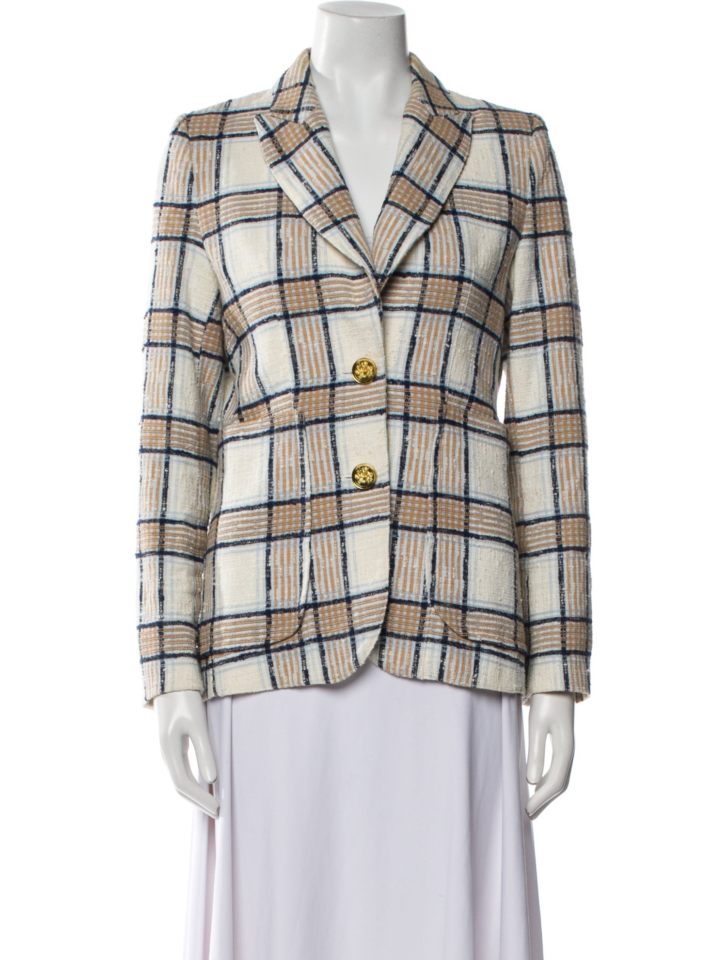 Smythe Plaid Print Blazer