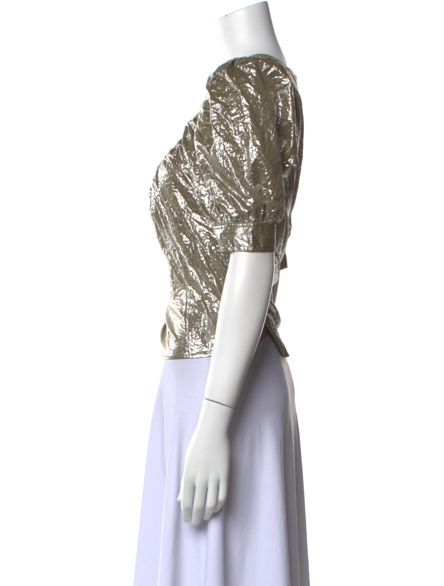 Smythe Square Neckline Short Sleeve Top