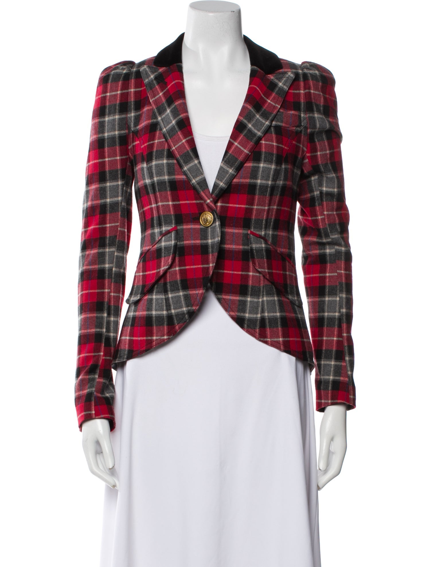 Smythe Plaid Print Blazer
