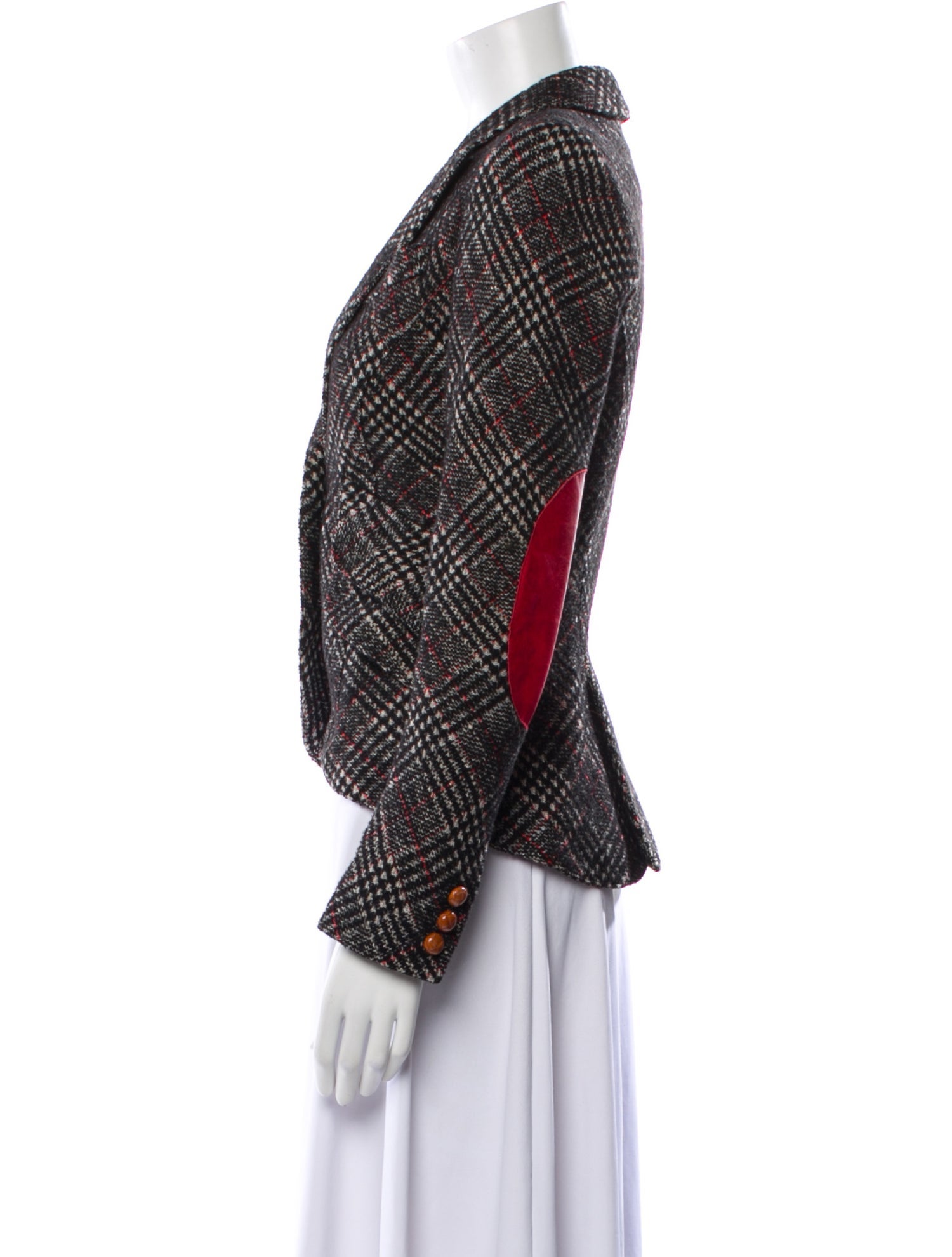 Smythe Linen Plaid Print Blazer