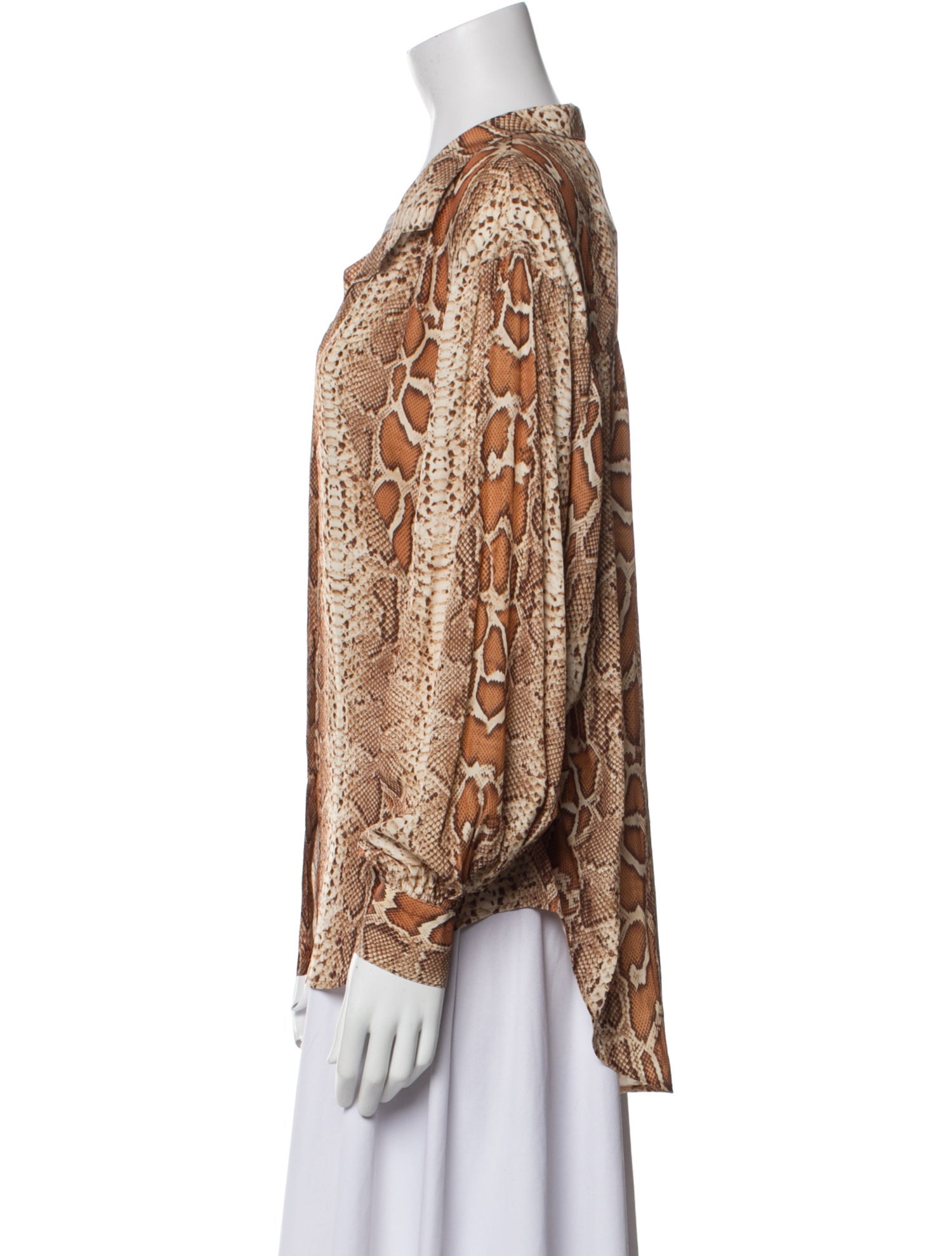 Smythe Animal Print V-Neck Button-Up Top w/ Tags