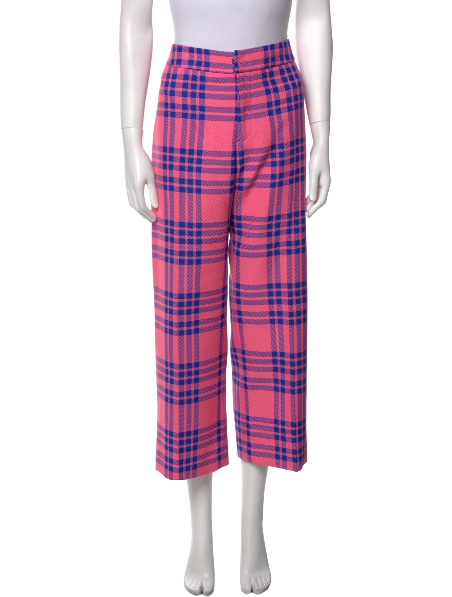 Smythe Plaid Print Wide Leg Pants