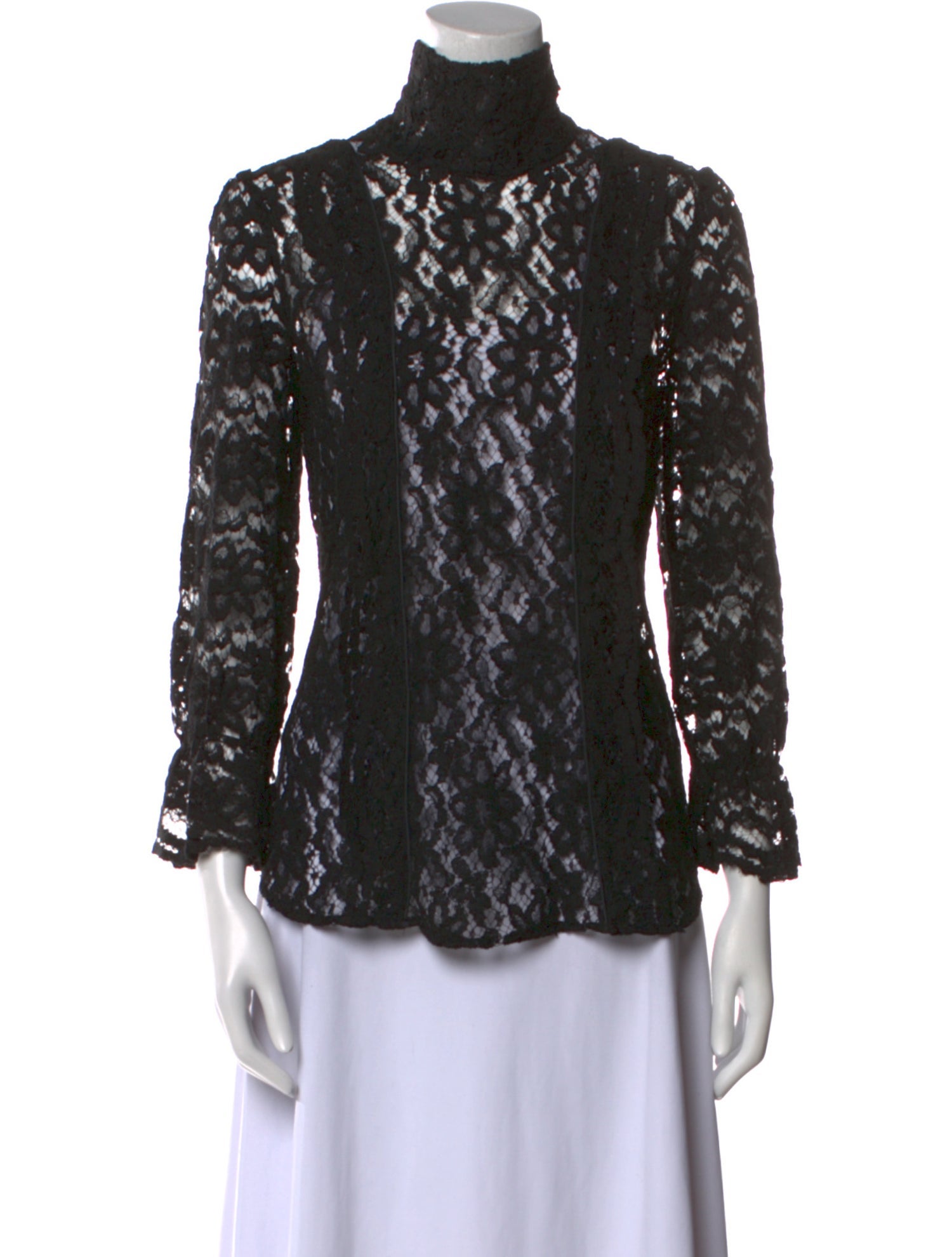 Smythe Lace Pattern Mock Neck Blouse w/ Tags
