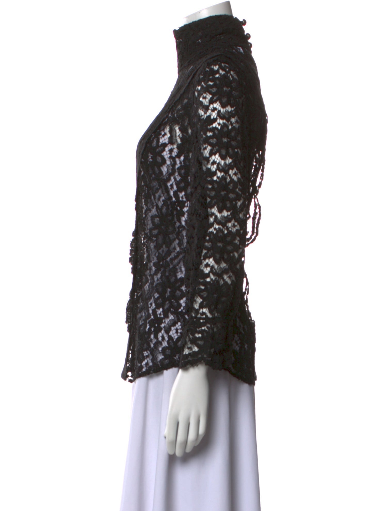 Smythe Lace Pattern Mock Neck Blouse w/ Tags