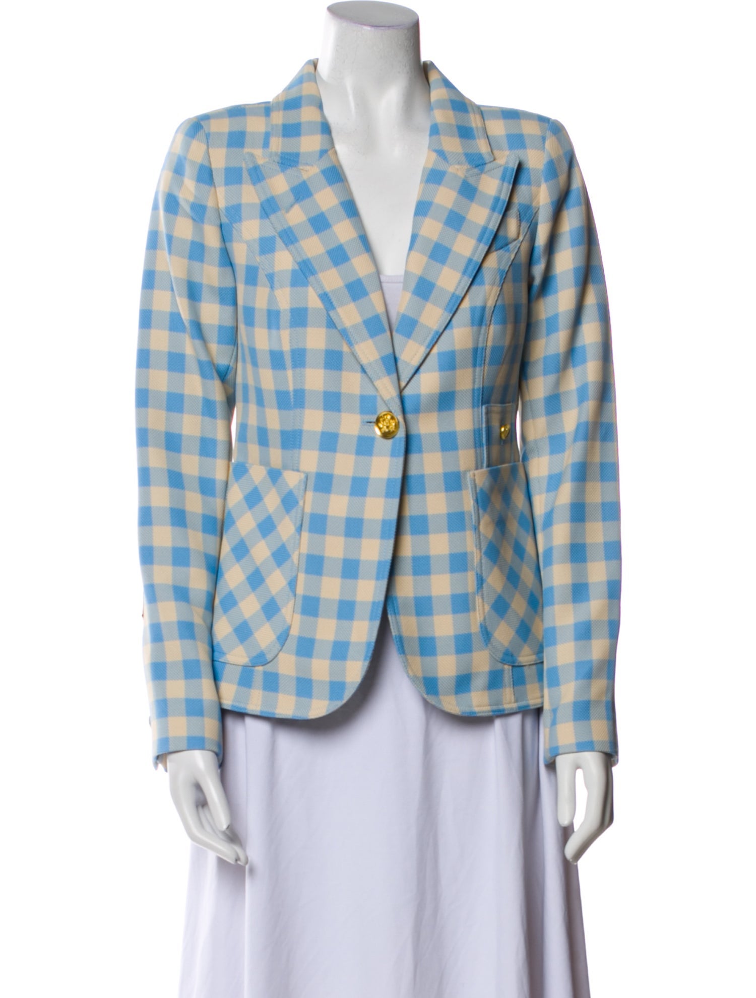 Smythe Plaid Print Blazer w/ Tags