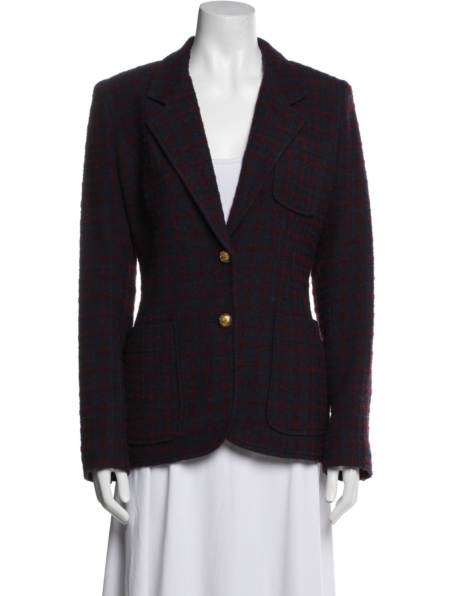 Smythe Wool Plaid Print Blazer