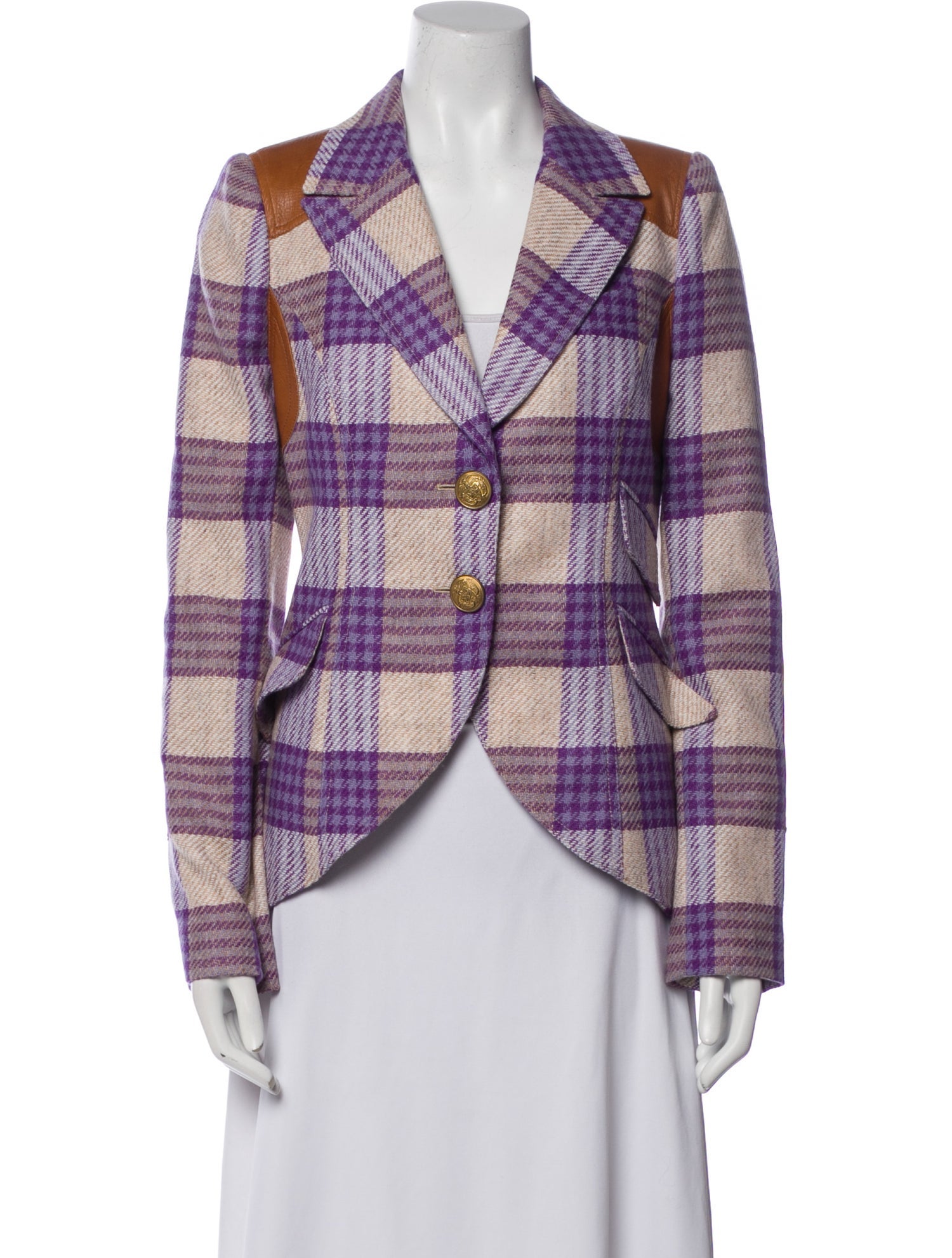 Smythe Wool Plaid Print Blazer