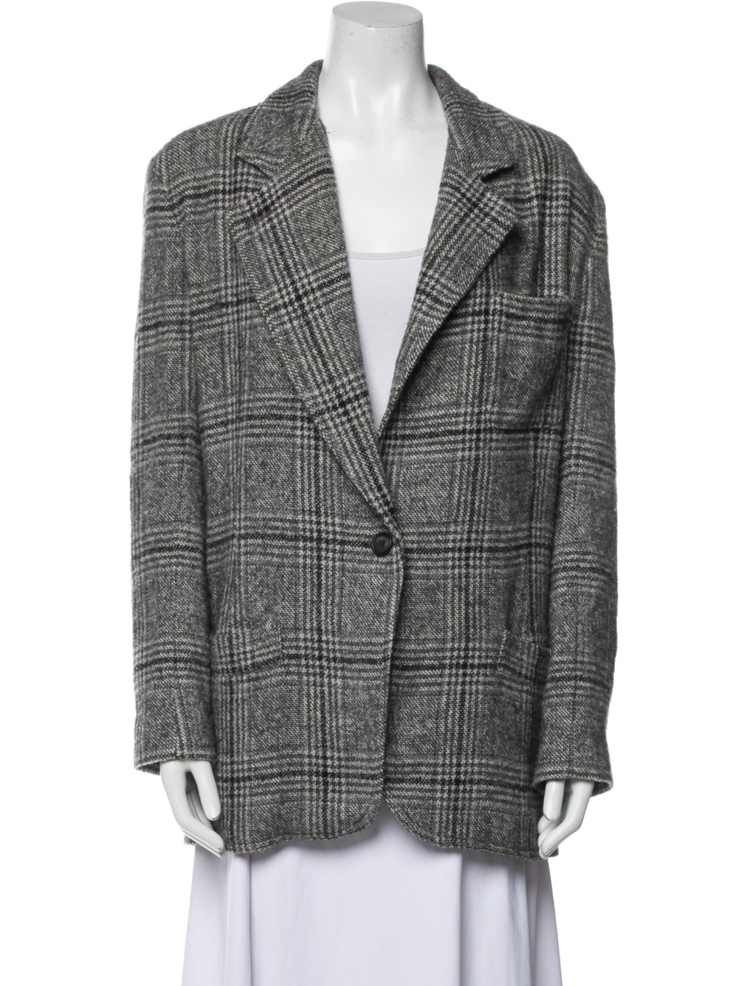 Smythe Wool Plaid Print Blazer