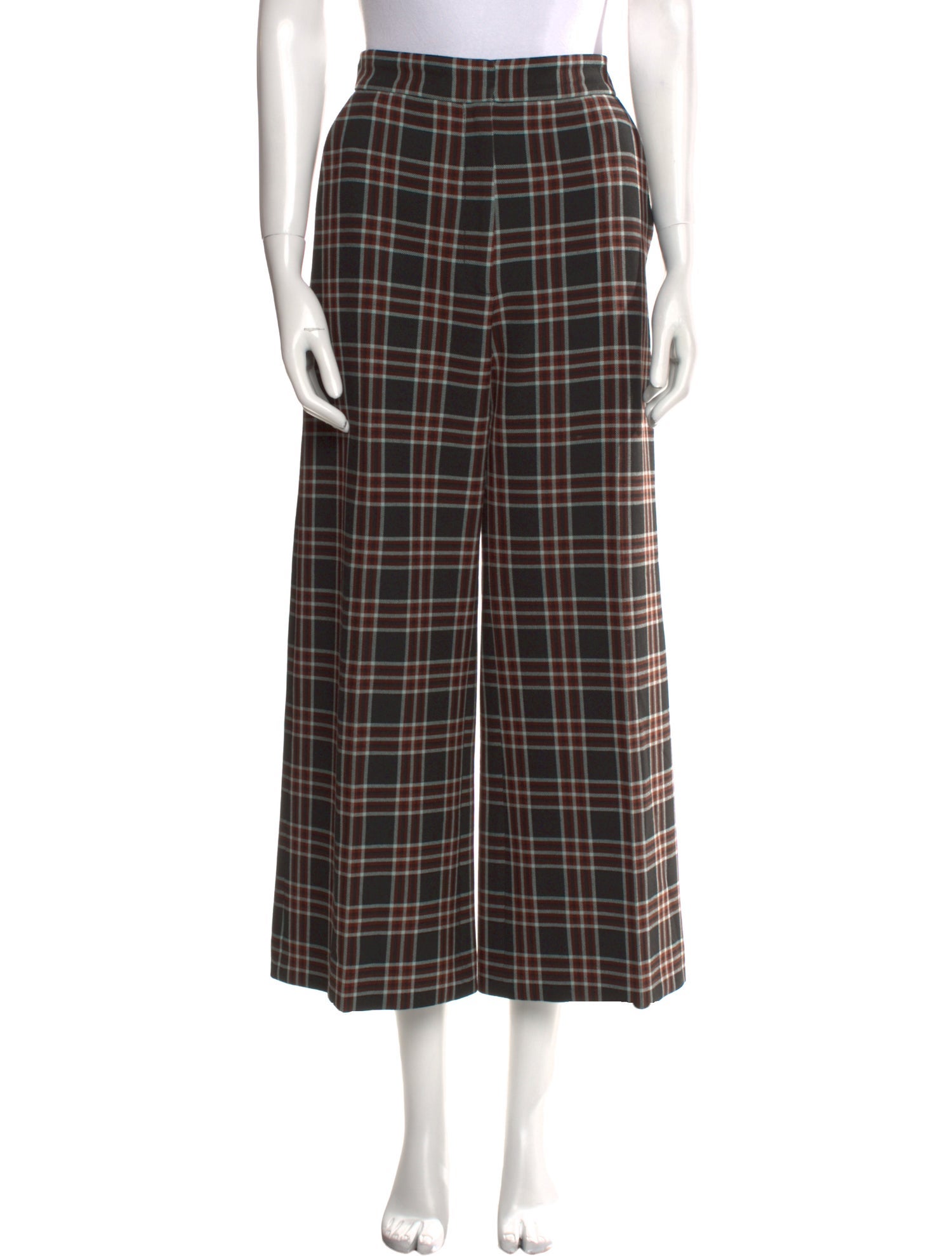 Smythe Plaid Print Wide Leg Pants