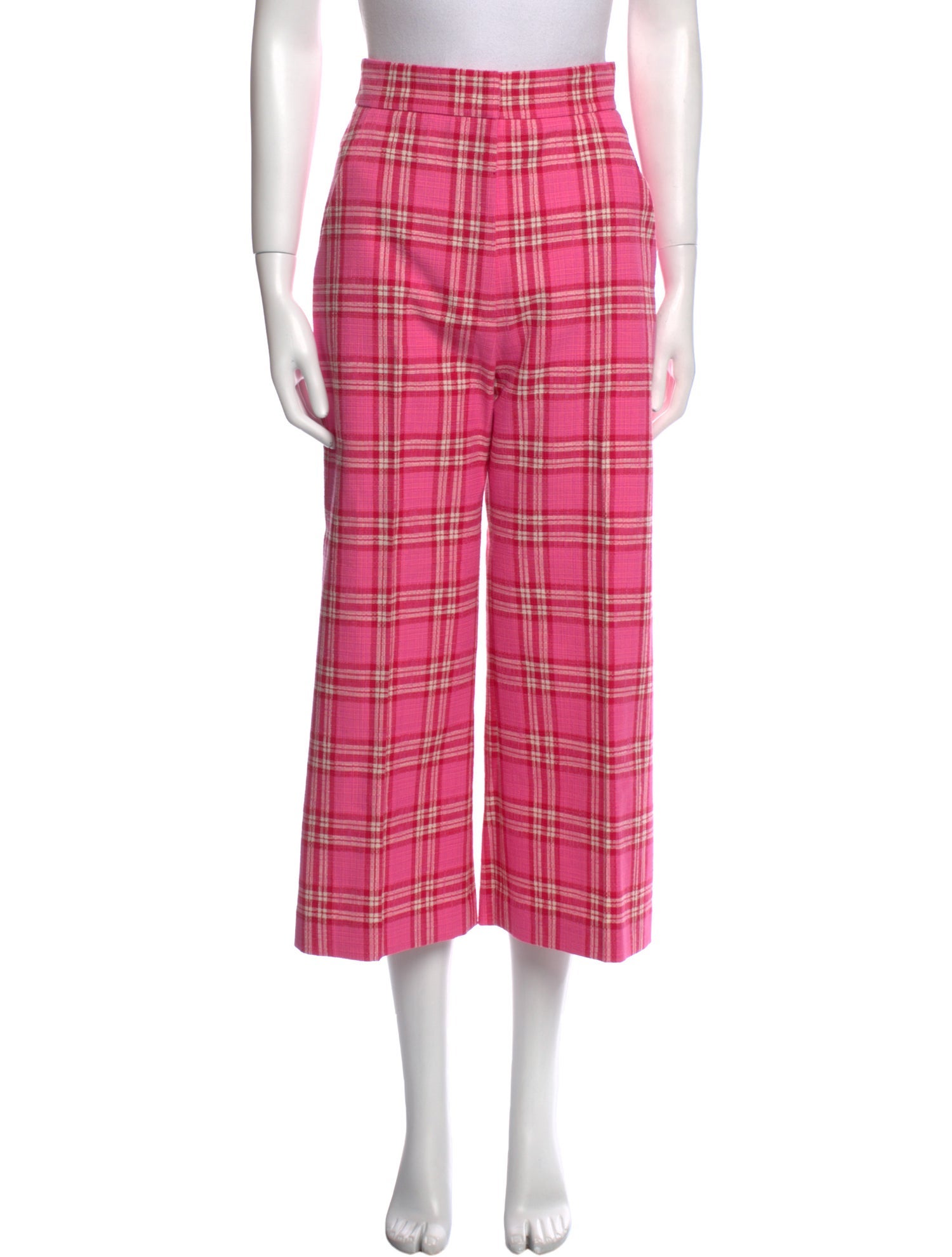 Smythe Plaid Print Wide Leg Pants