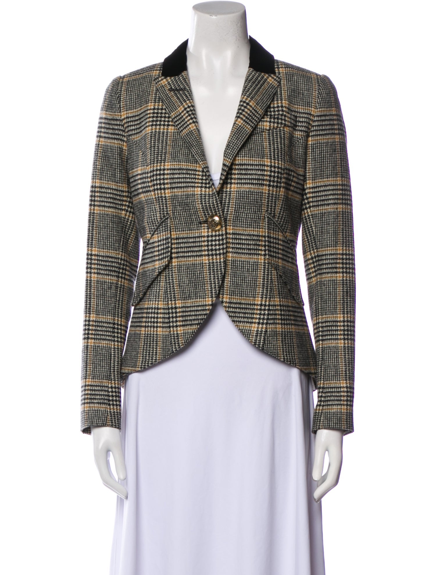Smythe Wool Plaid Print Blazer