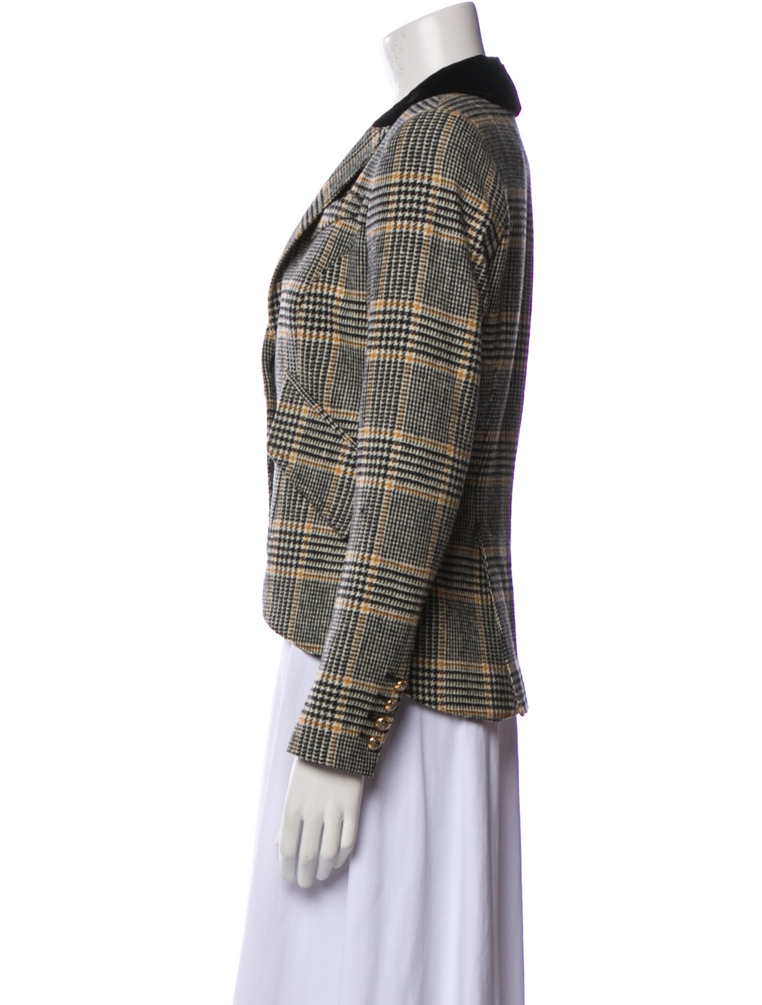 Smythe Wool Plaid Print Blazer