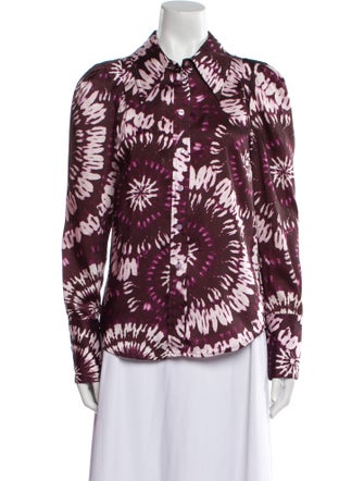 Smythe Printed Long Sleeve Button-Up Top