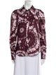 Smythe Printed Long Sleeve Button-Up Top