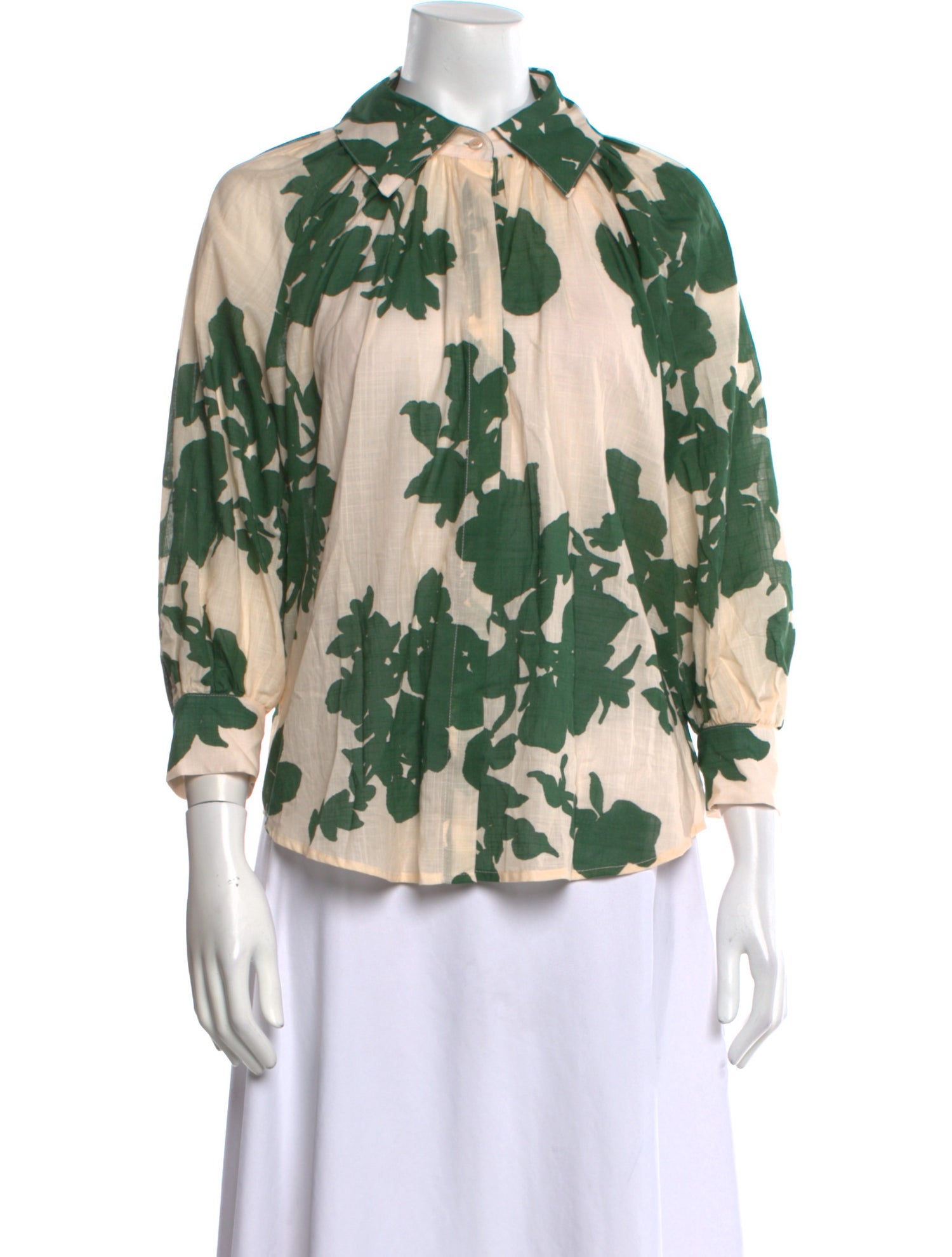 Smythe Printed Three-Quarter Sleeve Blouse