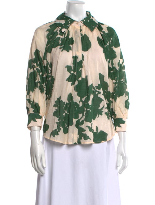 Smythe Printed Three-Quarter Sleeve Blouse