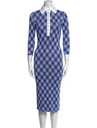 Smythe Plaid Print Midi Length Dress