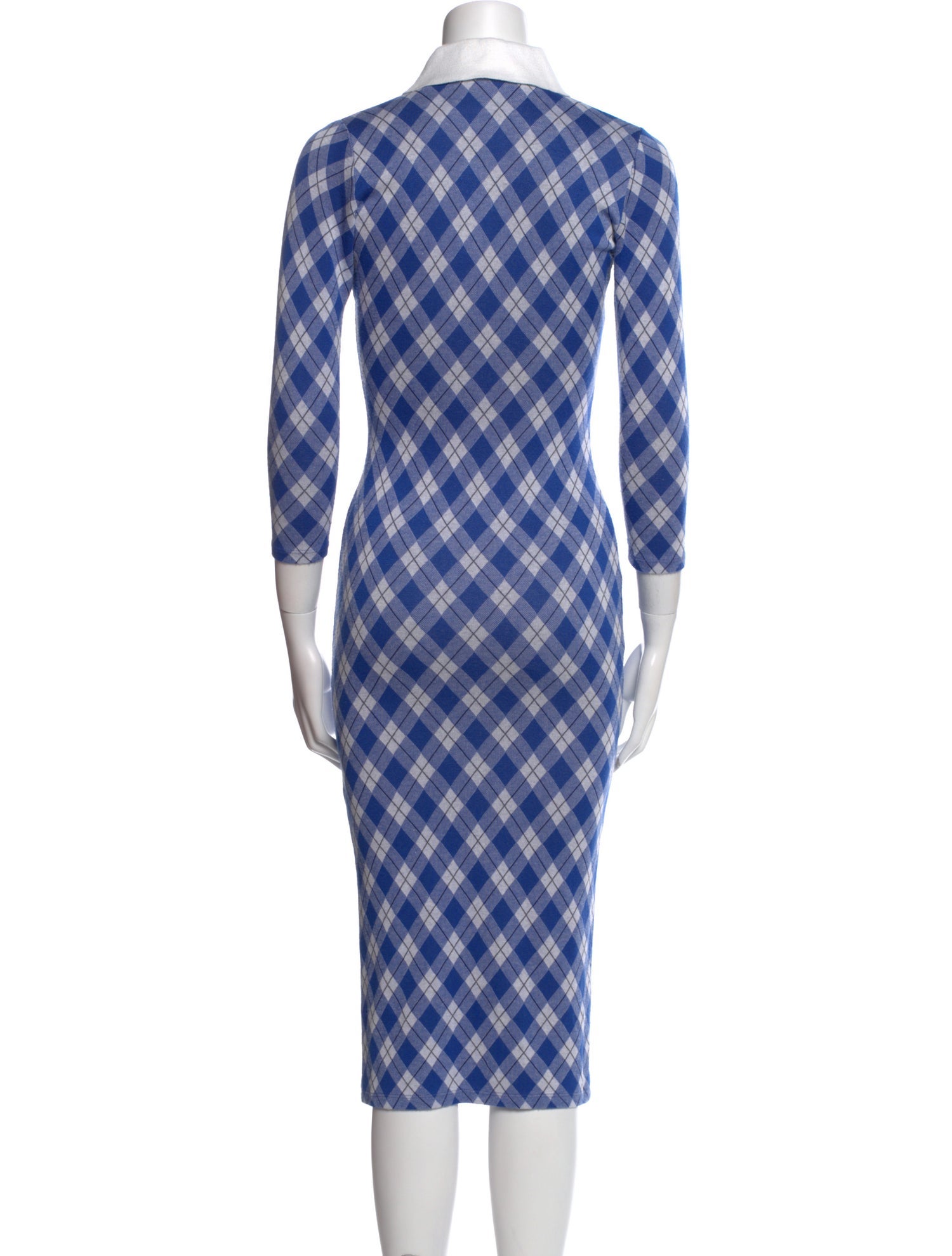 Smythe Plaid Print Midi Length Dress