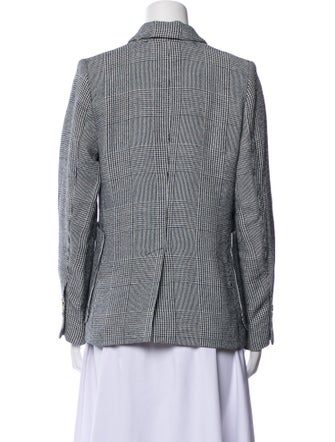 Smythe Linen Plaid Print Blazer