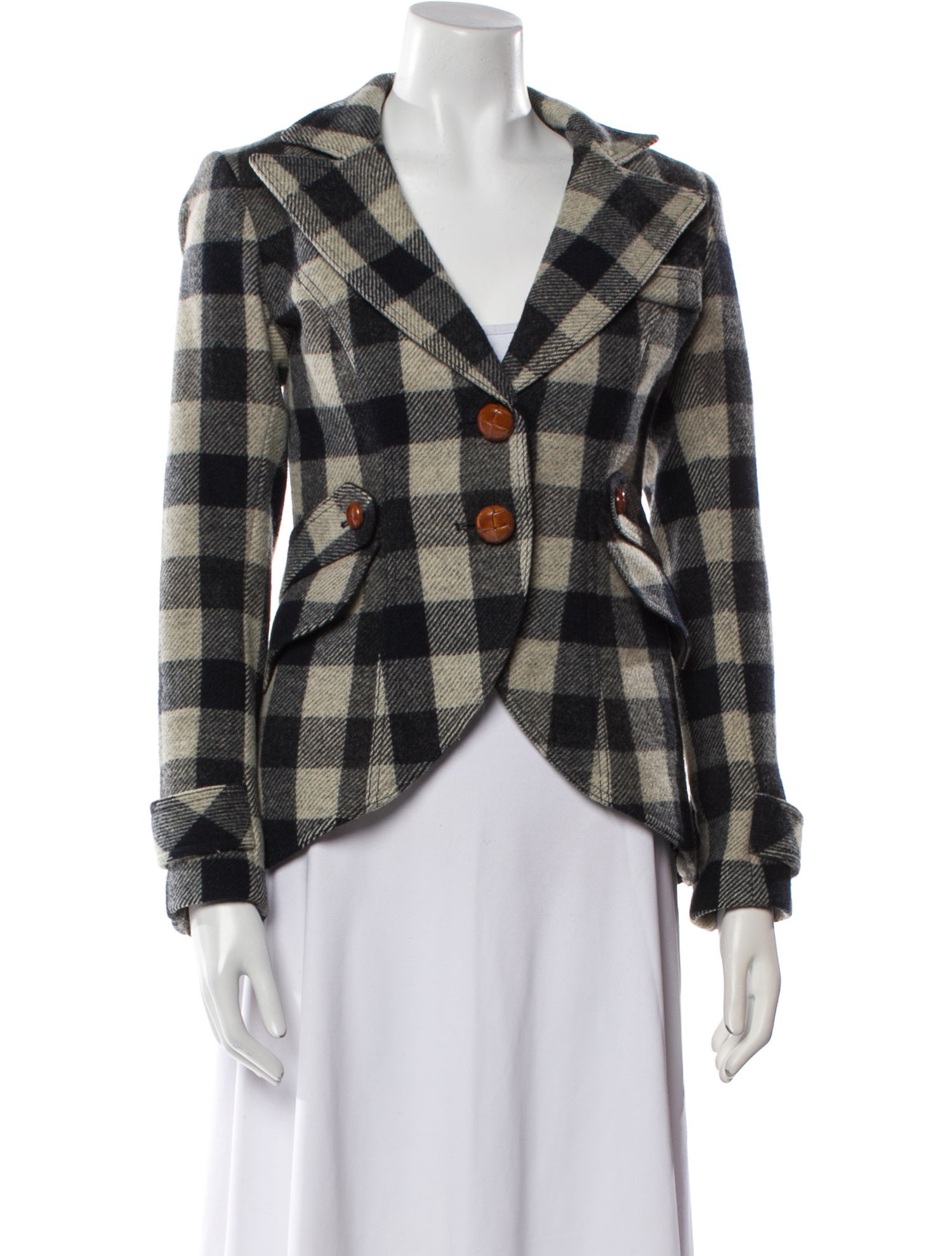 Smythe Wool Plaid Print Blazer