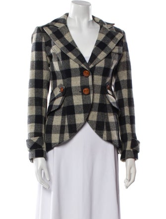 Smythe Wool Plaid Print Blazer
