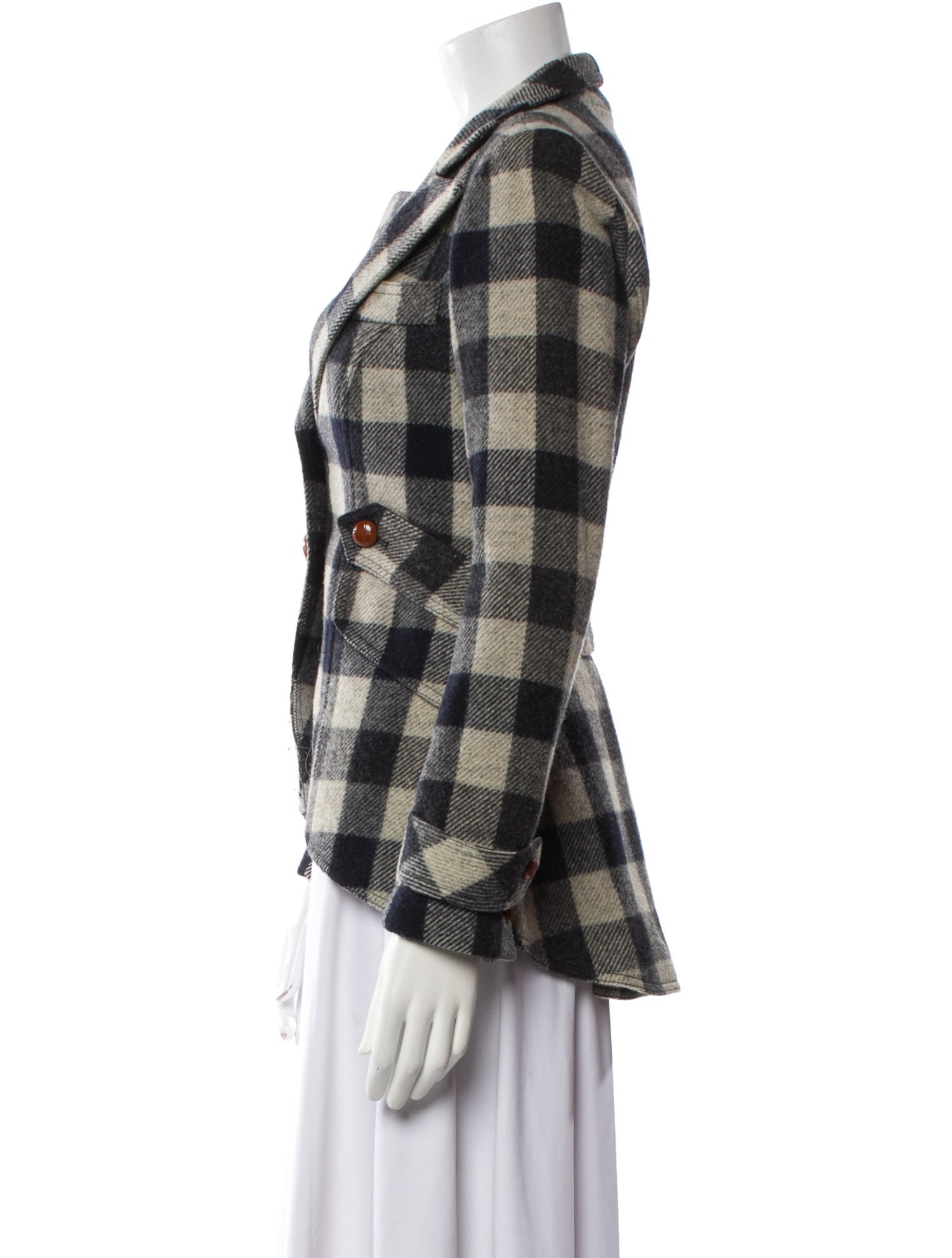 Smythe Wool Plaid Print Blazer
