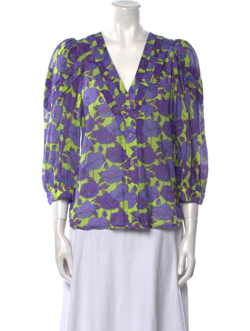 Smythe Printed V-Neck Blouse