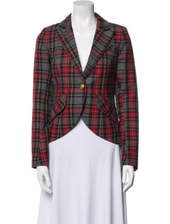 Smythe Wool Plaid Print Blazer
