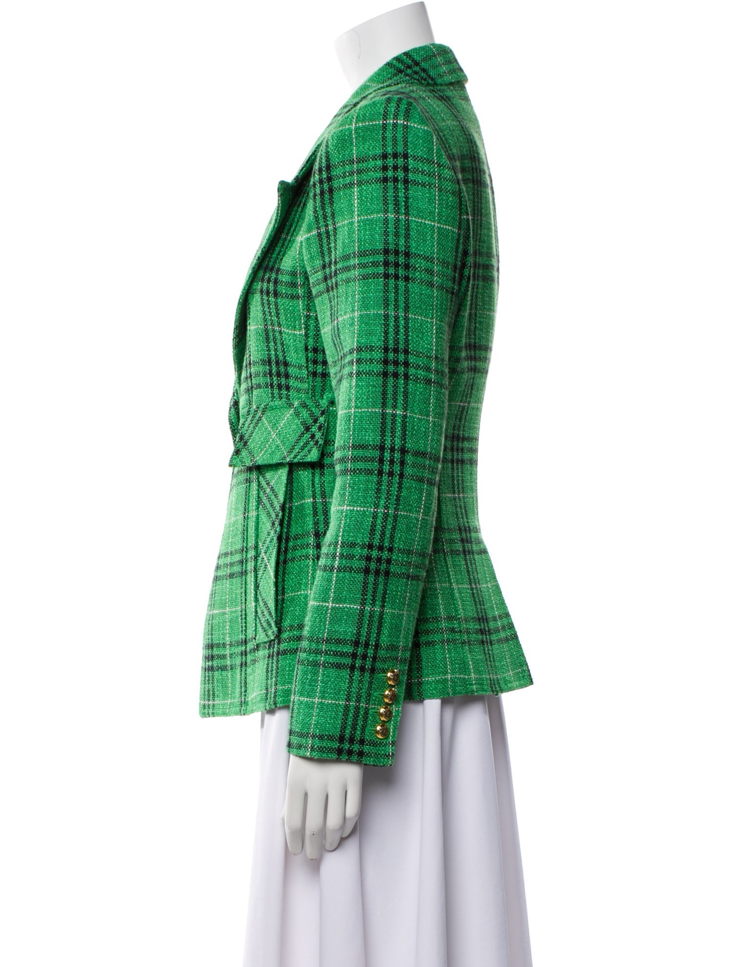 Smythe Linen Plaid Print Blazer w/ Tags