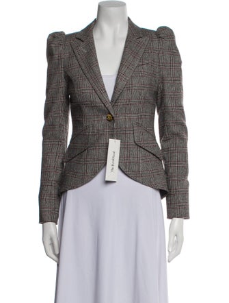 Smythe Wool Plaid Print Blazer