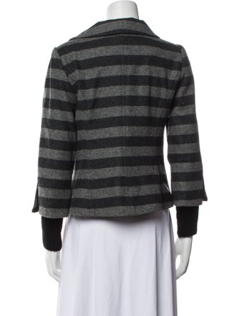 Smythe Virgin Wool Striped Faux Fur Jacket