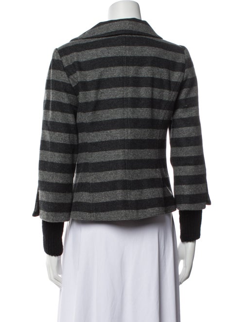 Smythe Virgin Wool Striped Faux Fur Jacket