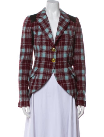 Smythe Wool Plaid Print Blazer