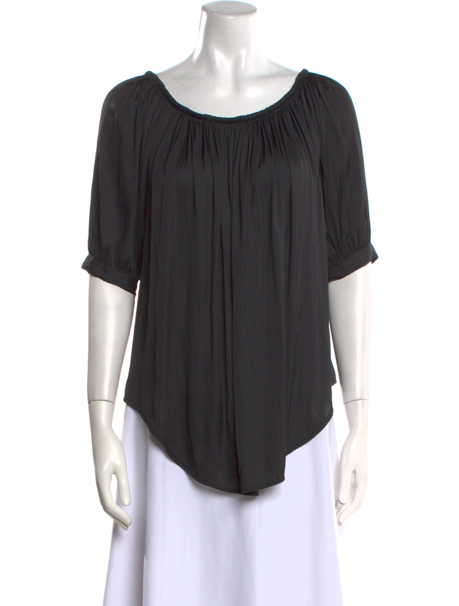 Smythe Scoop Neck Short Sleeve Blouse