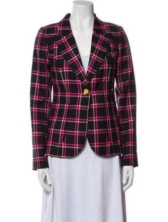 Smythe Wool Plaid Print Blazer