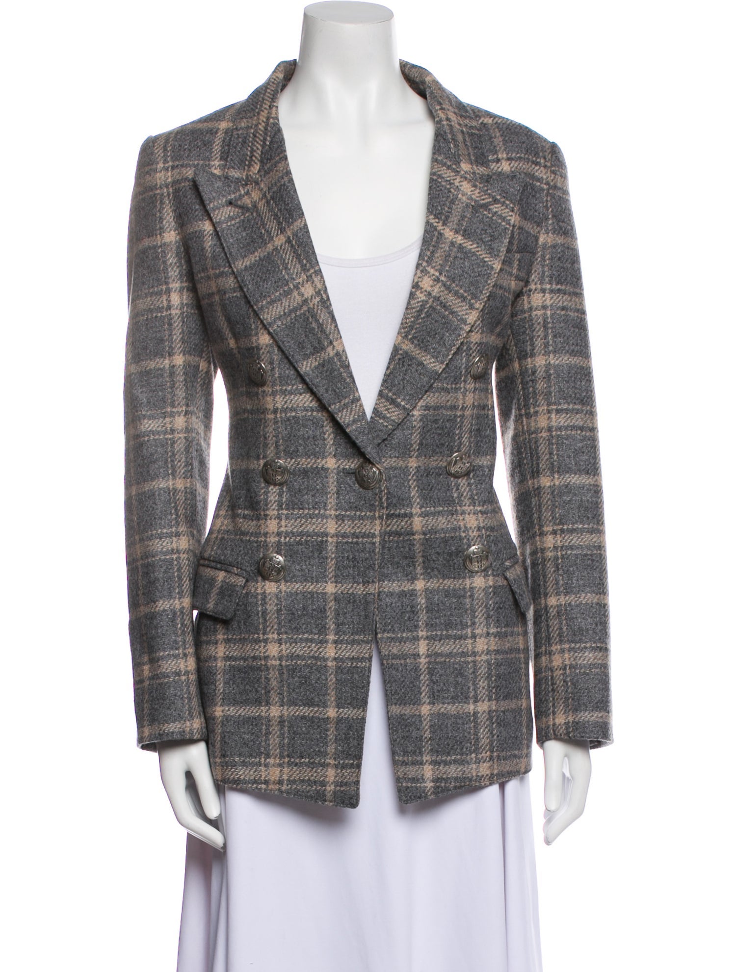 Smythe Wool Plaid Print Blazer