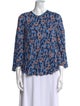 Smythe Floral Print Crew Neck Blouse