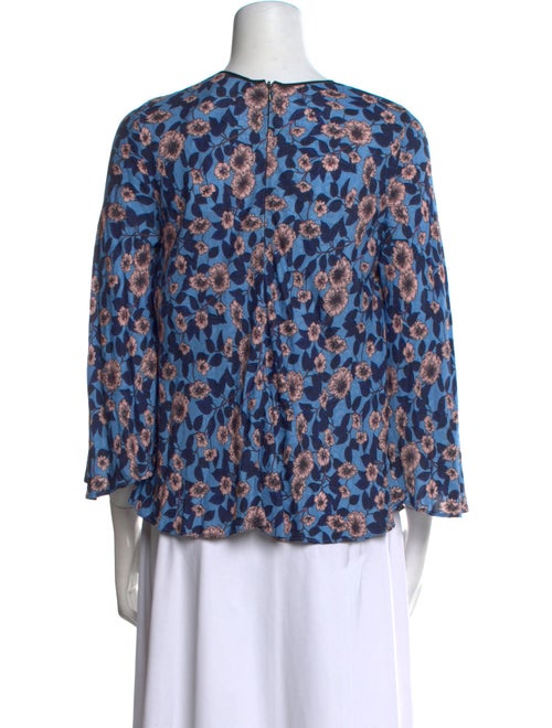 Smythe Floral Print Crew Neck Blouse