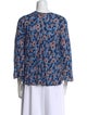 Smythe Floral Print Crew Neck Blouse