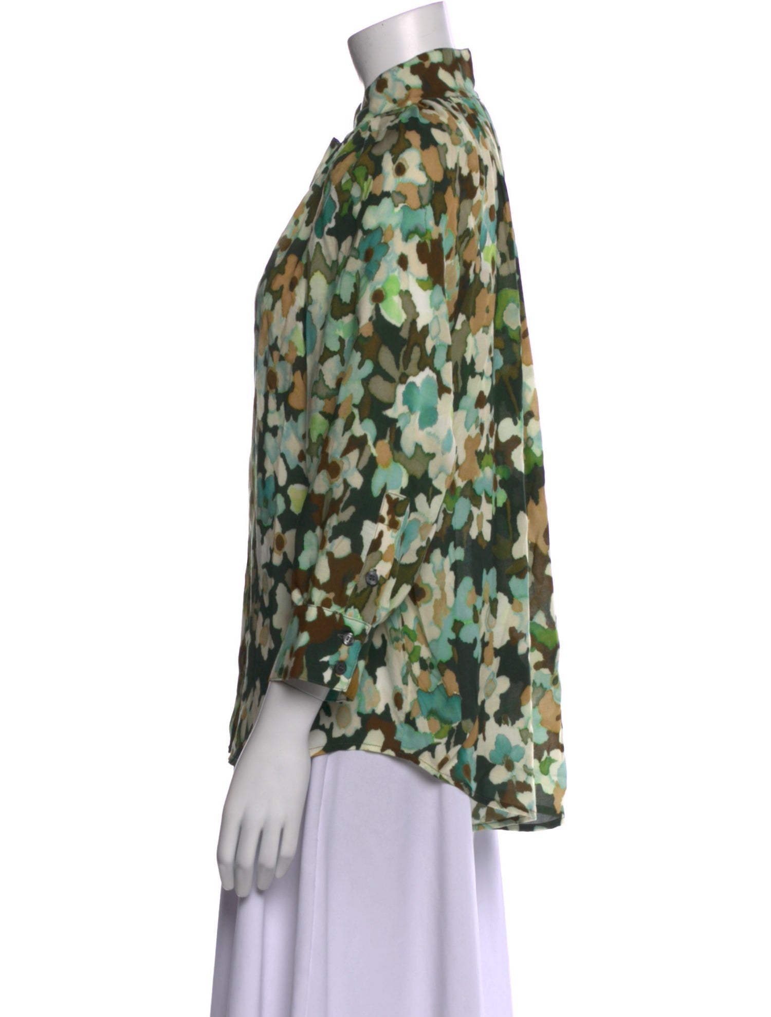 Smythe Floral Print Three-Quarter Sleeve Blouse
