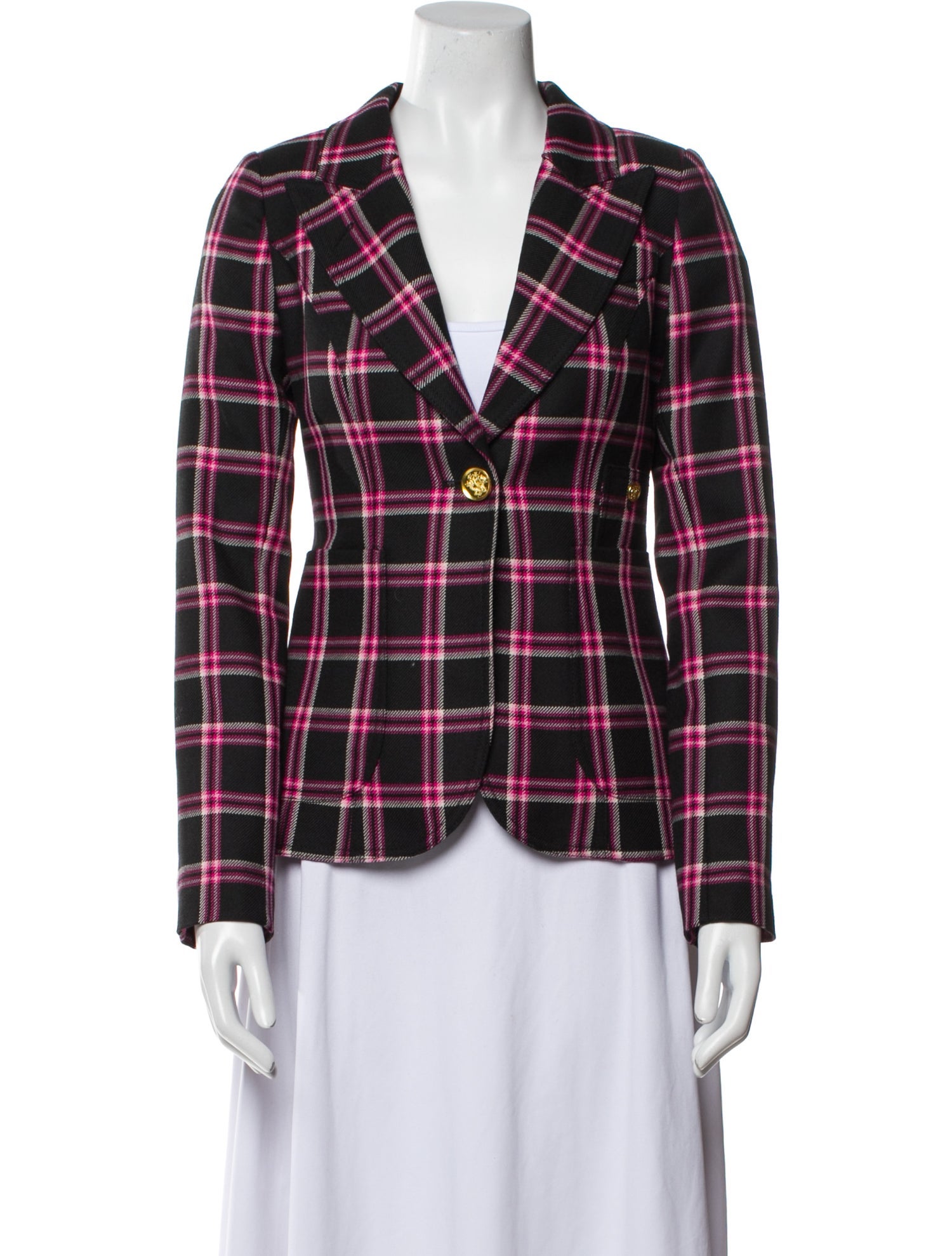 Smythe Wool Plaid Print Blazer w/ Tags