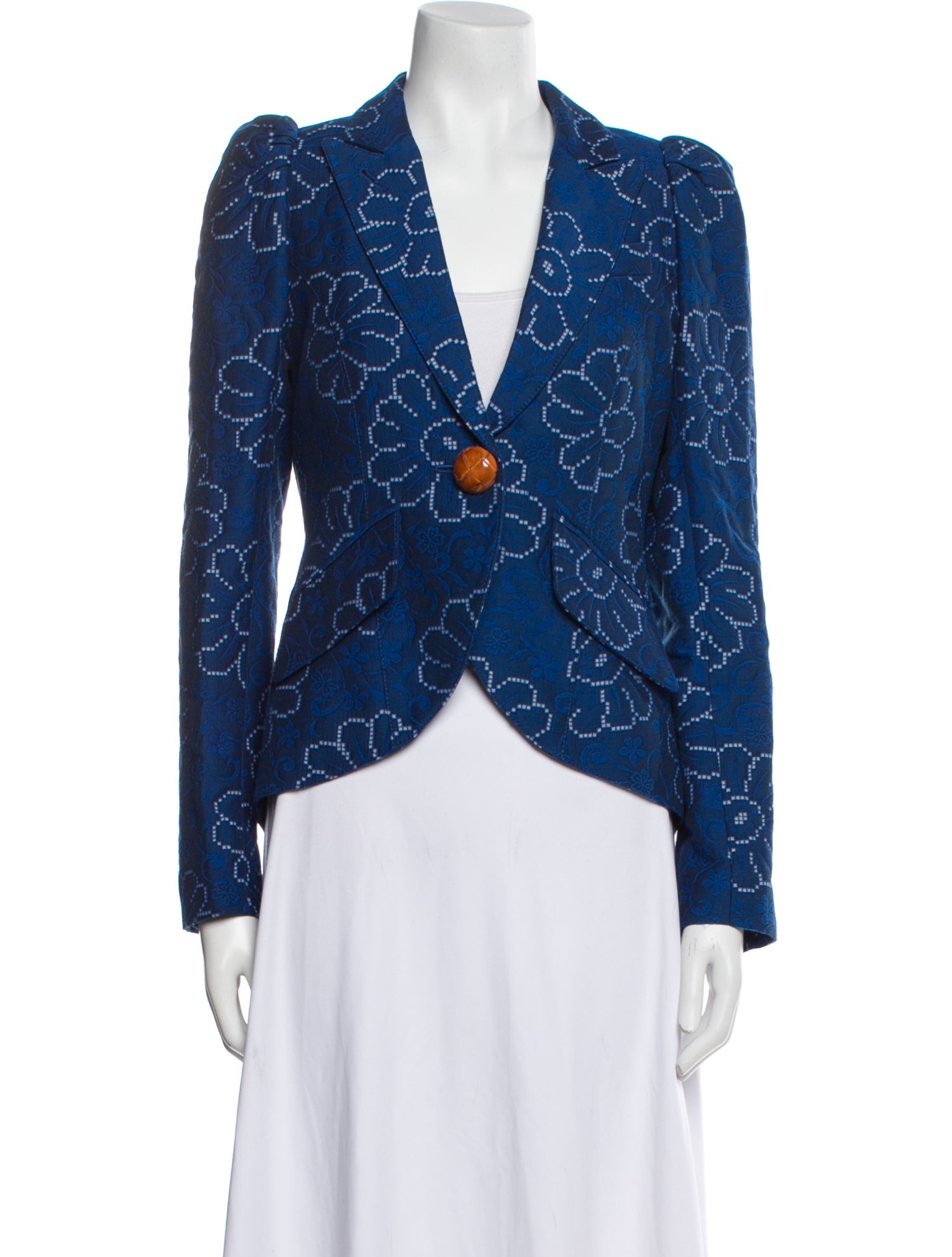 Smythe Nylon Floral Print Blazer