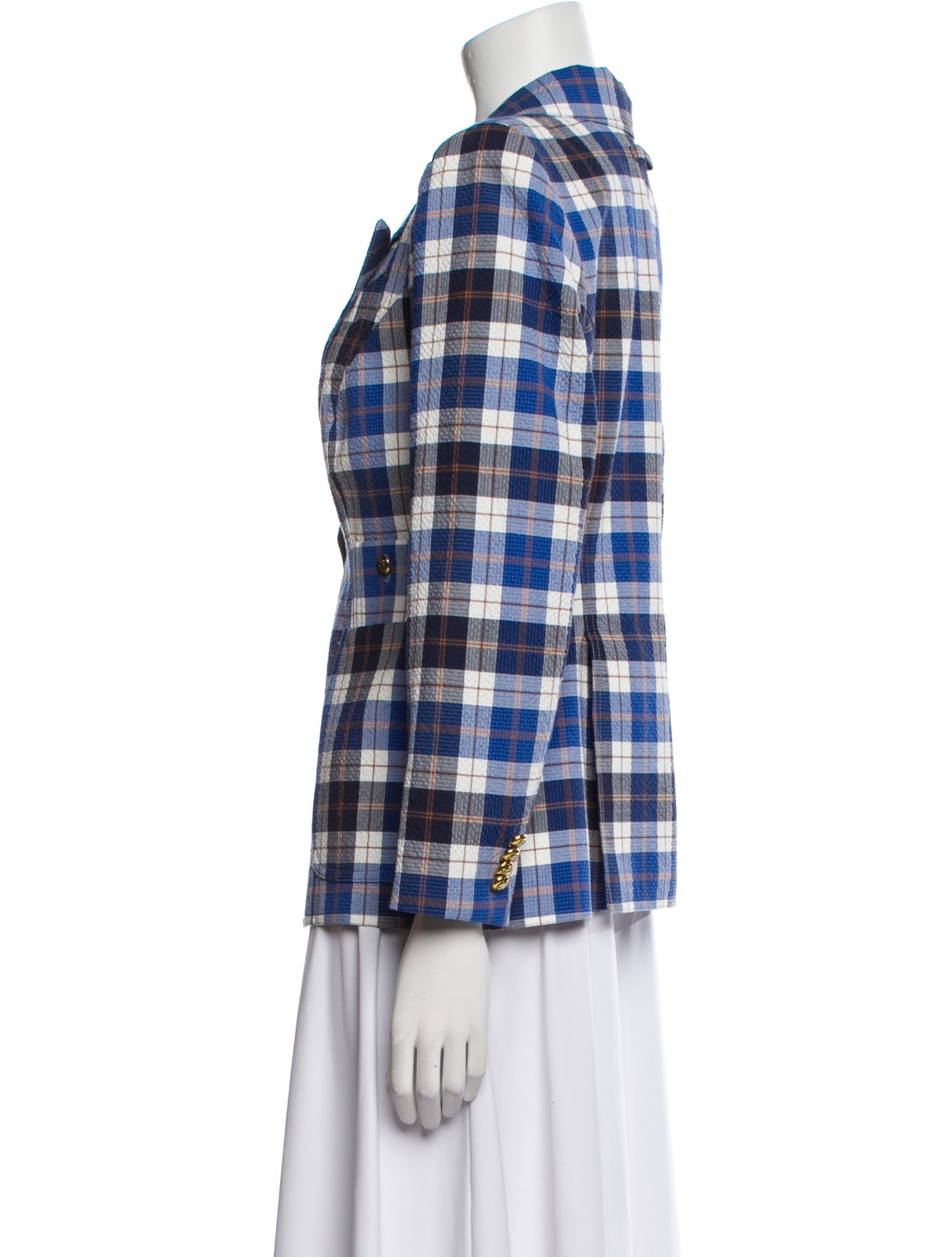 Smythe Plaid Print Blazer
