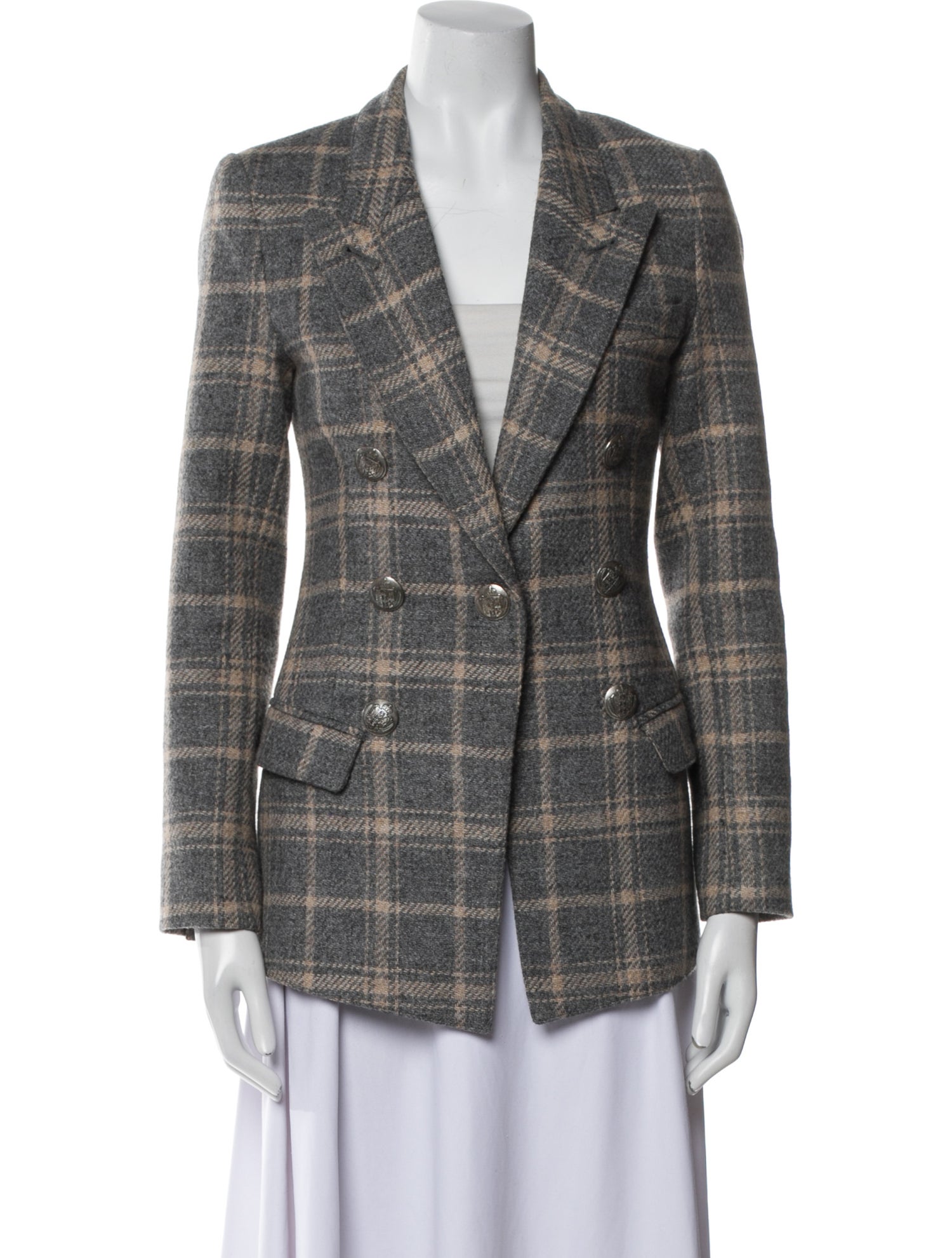 Smythe Wool Plaid Print Blazer