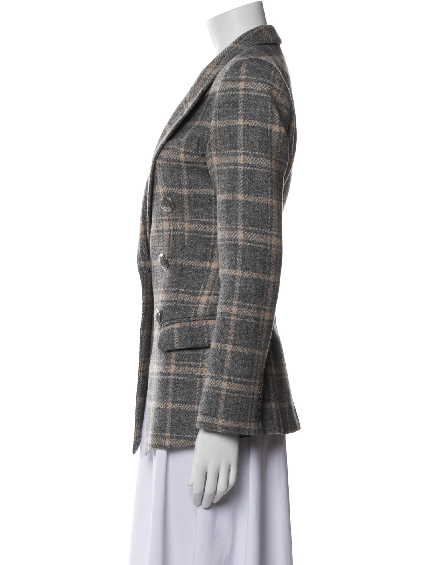 Smythe Wool Plaid Print Blazer