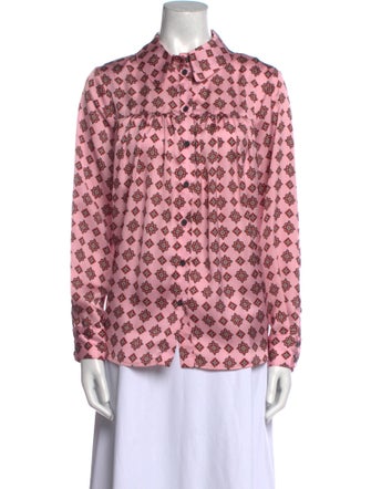 Smythe Printed Mock Neck Blouse