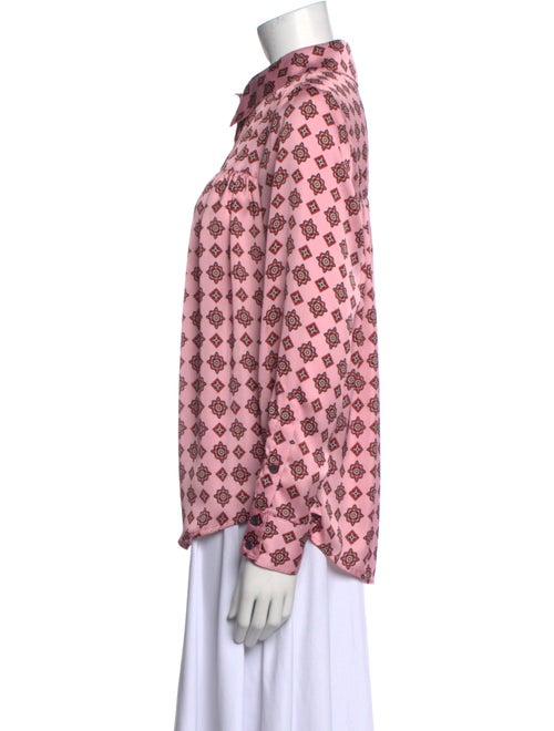 Smythe Printed Mock Neck Blouse