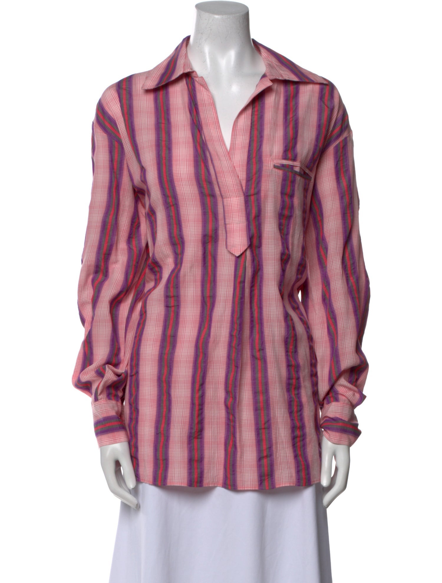 Smythe Printed Long Sleeve Button-Up Top