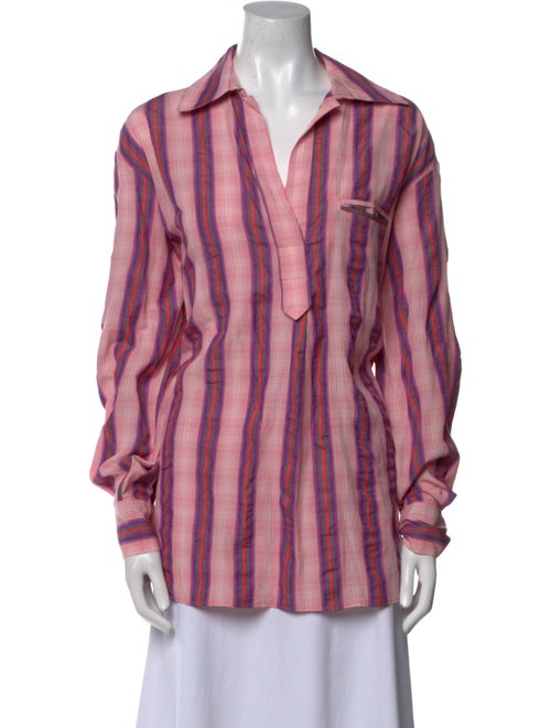 Smythe Printed Long Sleeve Button-Up Top